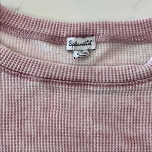Splendid Blush Pink Waffle Knit Crewneck Top